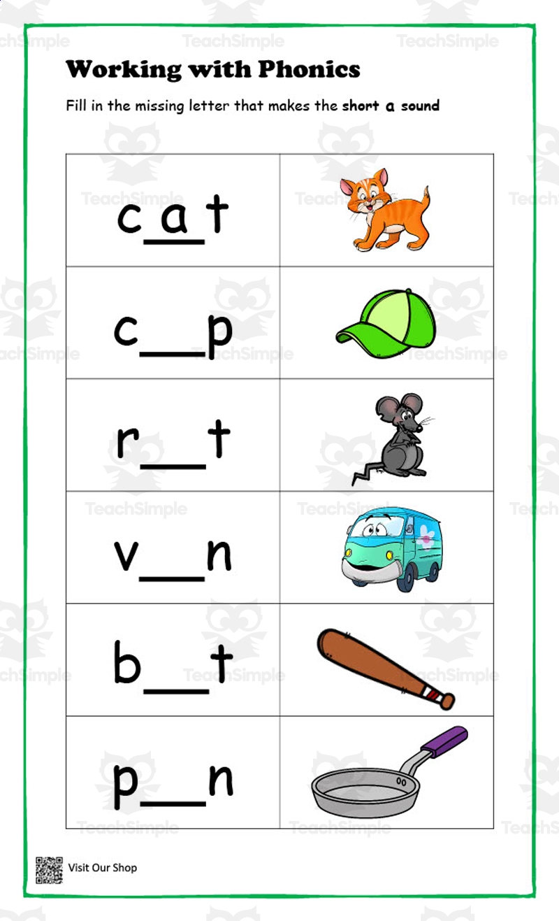 Working With Phonics Worksheet