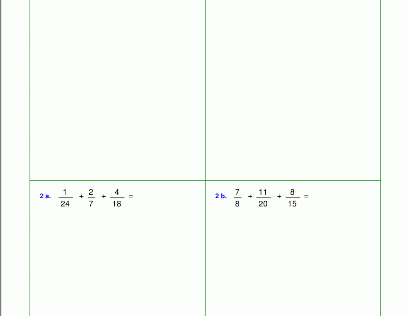 Worksheets For Fraction Addition