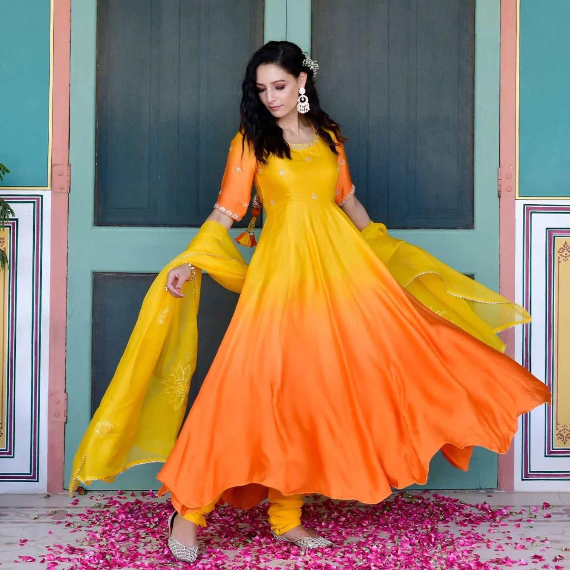 Yellow And Discount Orange Dress New Releases