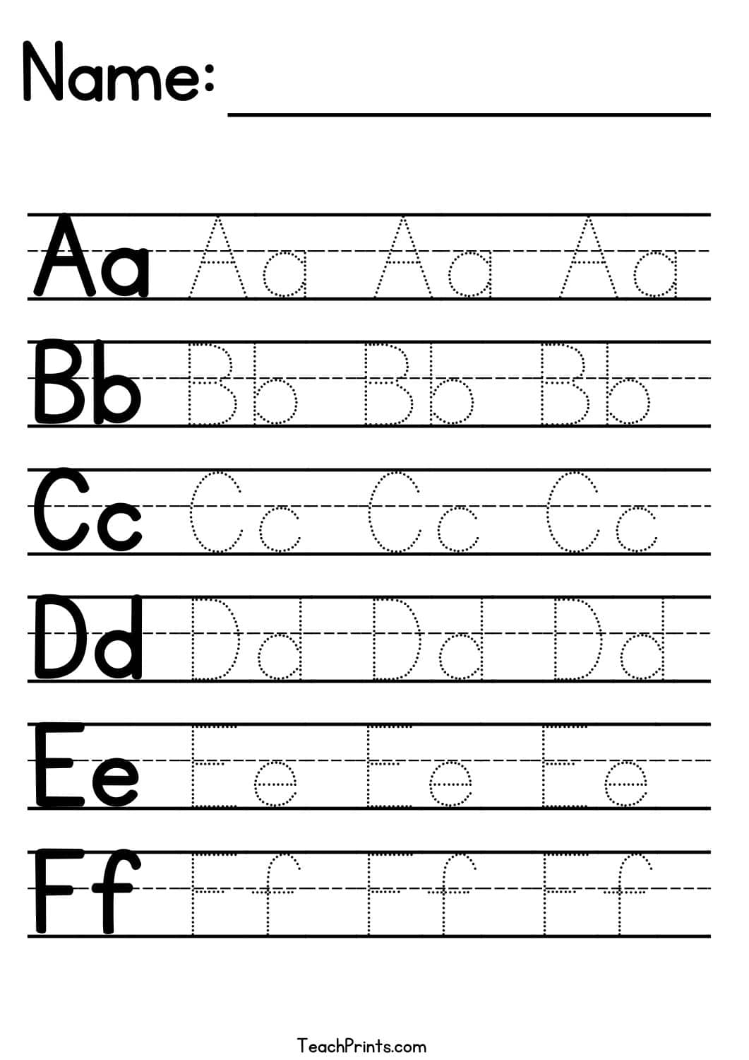 Free Printable Traceable Abc Worksheets