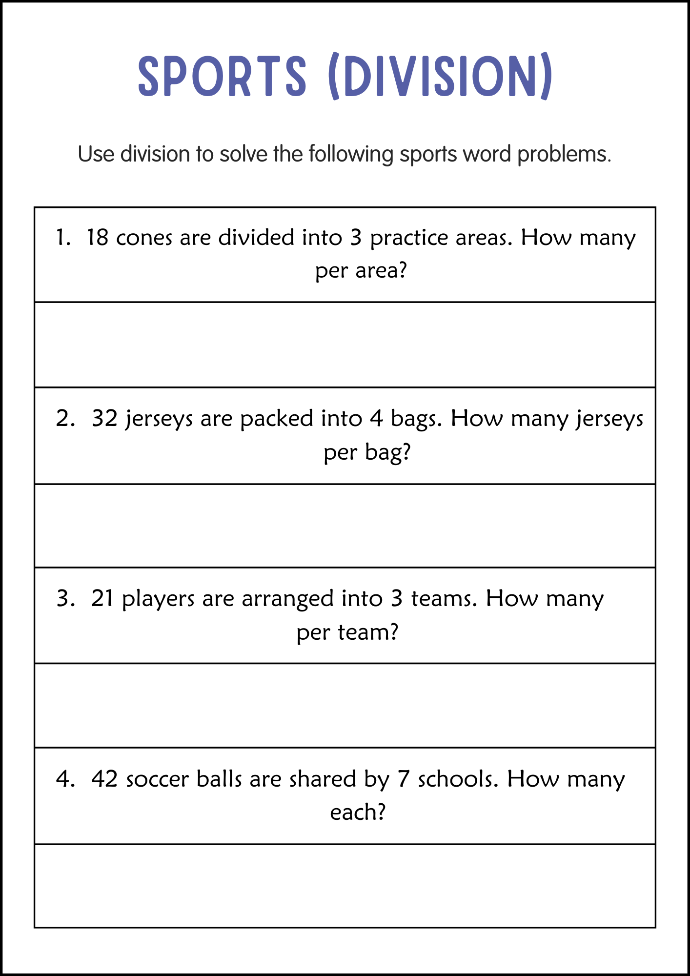 Division And Multiplication Word Problems Math Worksheets For Grade 2 3 4 Made By Teachers