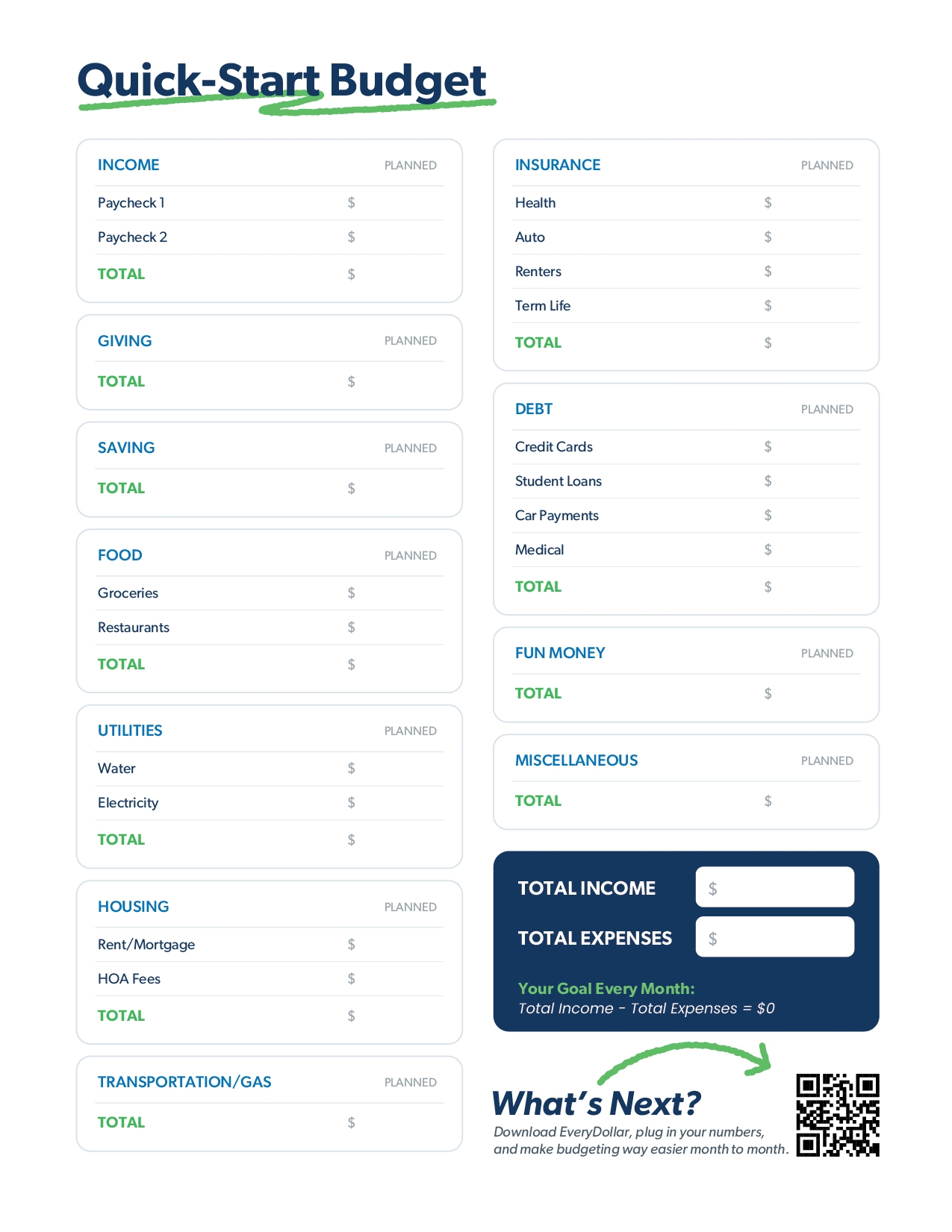 Free And Easy Budget Template Ramsey