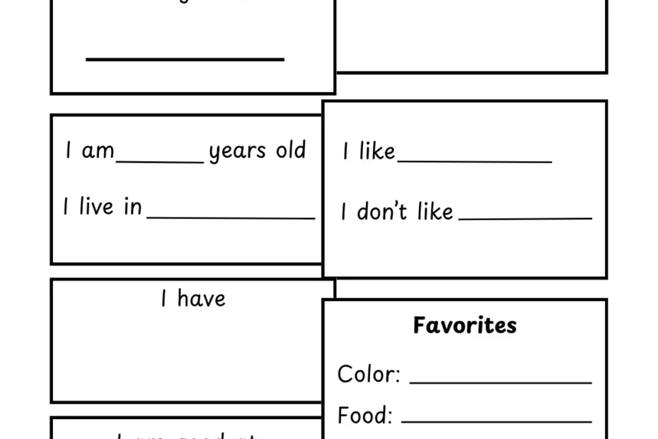 Free And Printable All About Me Worksheet Templates Canva