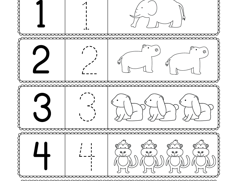 Free Printable Preschool Numbers Worksheet