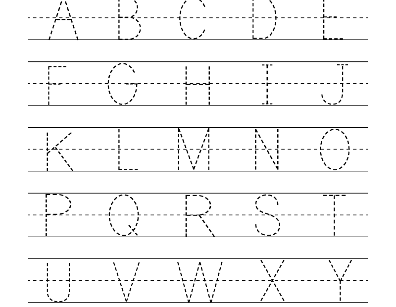 Free Printable Uppercase Alphabet Letters Tracing Worksheet