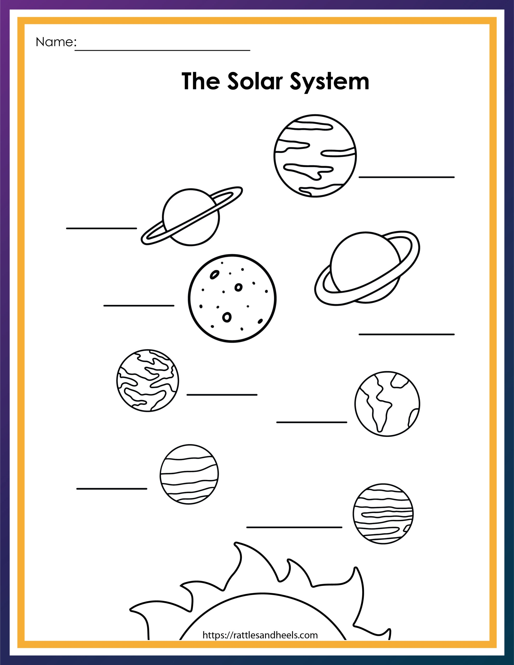 Free Solar System Worksheets PDF Fun Space Printables For Kids Adanna Dill