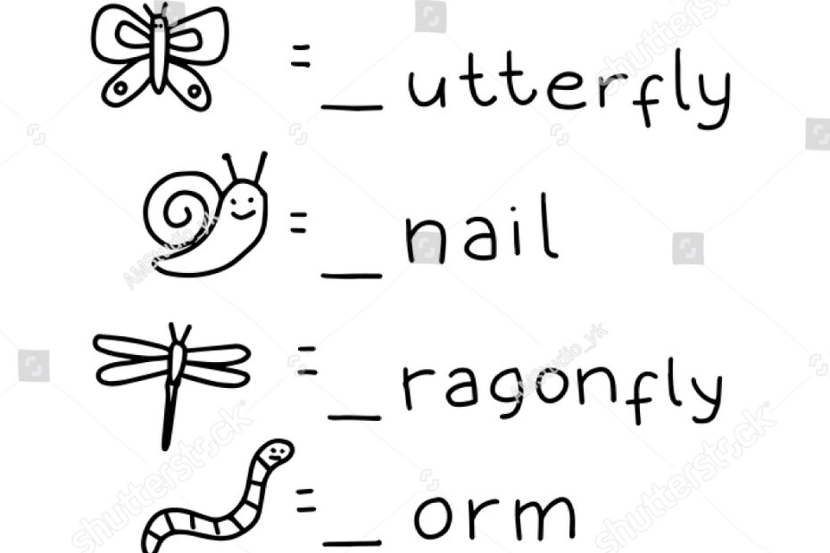 Kindergarten Fiil Blank Worksheet Printable Activity Stock Vector Royalty Free 1747335065 Shutterstock