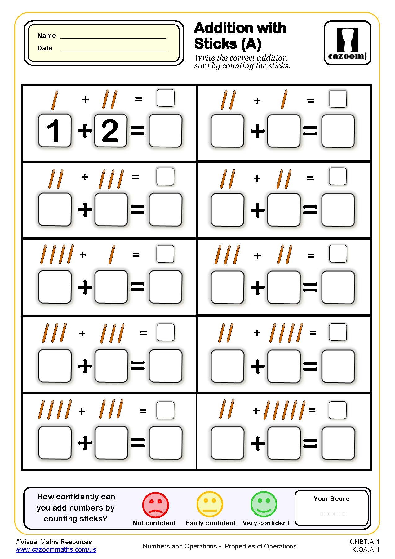 preschool math pages