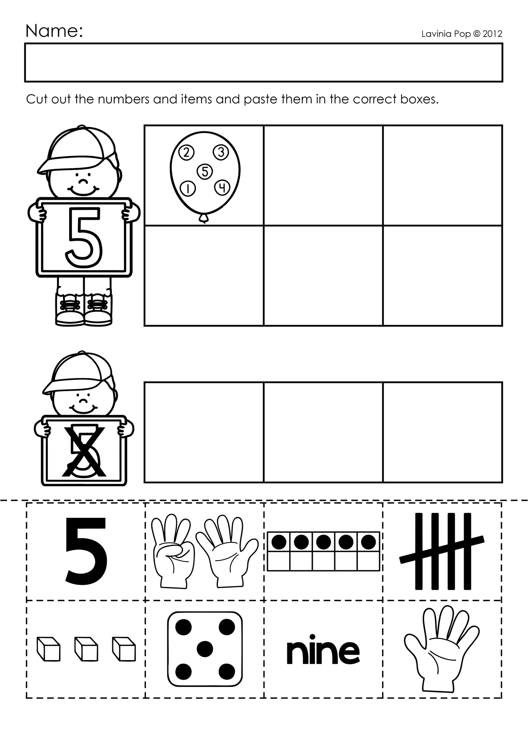 preschool numbers worksheets