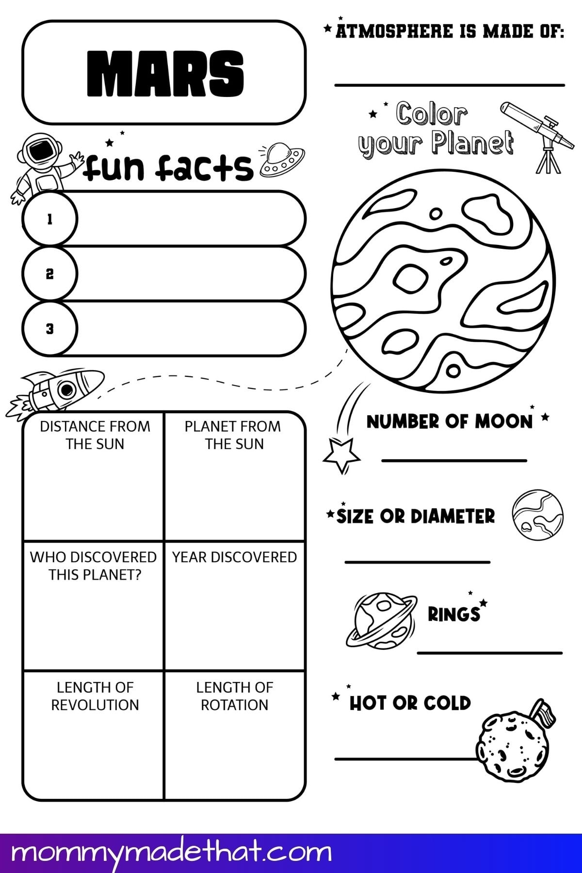 solar system worksheets